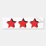 3 red stars deluxe bumper stickers