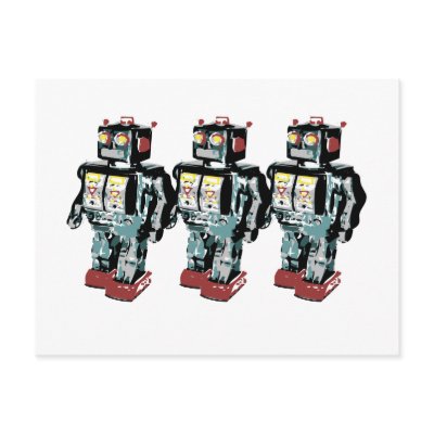 3 Robots Postcards by tshirtypoo