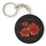 3 ROSES 3 WORDS Keychain