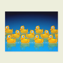 3 rows of rubber ducks postcards