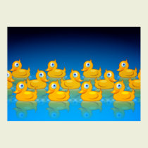 3 rows of rubber ducks posters