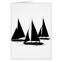 3 Sailboats Greeting Card