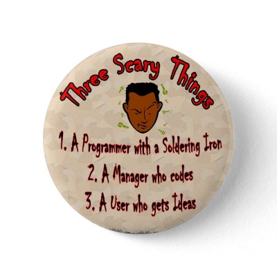 3 Scary things Programmer with Soldering Iron by cindy_k