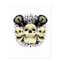 3 Skull Guitars Postcards