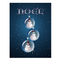 3 SNOWMEN by SHARON SHARPE Postcards