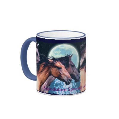3 Spanish Mustangs Horse-Lover's Drinking Mug by RavenSpiritPrints