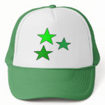 3 Star Designs Green and White Truker Hat