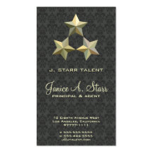 3 Star on Medium Damask Business Card