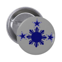 3 Stars & A Sun Blue Pinback Buttons