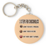 3 STEPS FOR CHOCOHOLICS keychains