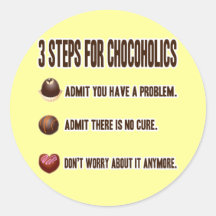 3 STEPS FOR CHOCOHOLICS STICKERS