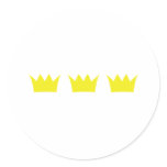 3 three king crowns round sticker