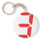 3 three red alarm clock digital number keychains