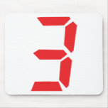 3 three red alarm clock digital number mouse pad