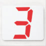 3 three red alarm clock digital number mouse pad