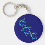 3 Tie Dyed Honu Turtles Keychain