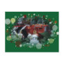 3 toy tractors at christmas post card