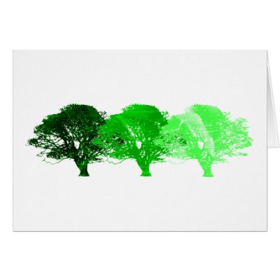 3 Trees Silhouette Card by cloverbelledesigns