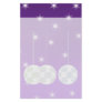 3 White Christmas Baubles on Purple Background. Personalised Stationery