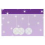 3 White Christmas Baubles on Purple Background. Customized Stationery