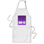 3 White Christmas Baubles. On Purple. Custom aprons