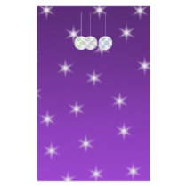 3 White Swirl Design Christmas Baubles. On Purple Flyer Design