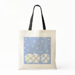 3 White Swirly Christmas Baubles. On Blue. Bags