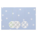 3 White Swirly Christmas Baubles. On Blue. Customized Stationery