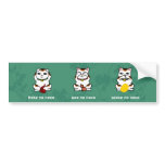 3 Wise and Lucky Neko Bumpersticker