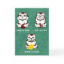 3 Wise and Lucky Neko Card (Your Text Inside!)