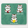 3 Wise and Lucky Neko Horizontal Mousepad