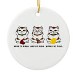 3 Wise and Lucky Neko Ornament