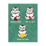 3 Wise and Lucky Neko Postcard