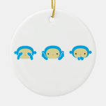 3 Wise Monkeys Christmas Ornaments