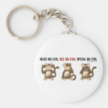 3 Wise Monkeys Keychain