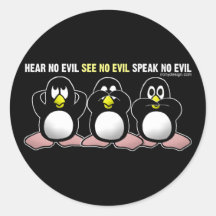 3 Wise Penguins Sticker