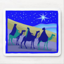 3 Wisemen on camels Christian artwork Mouse Pads