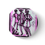 3 women pink button