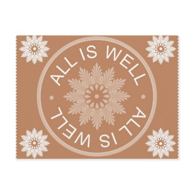 3 Word Quotes ~All Is Well ~Motivational Post Cards