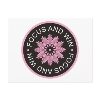 3 Word Quotes ~Focus And Win ~motivational Post Card by semas87