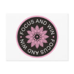 3 Word Quotes ~Focus And Win ~motivational postcards