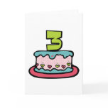 3 Year Old Birthday Cake Greeting Cards