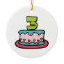 3 Year Old Birthday Cake Christmas Ornaments