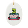 3 Year Old Birthday Cake Christmas Tree Ornament