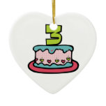 3 Year Old Birthday Cake Christmas Ornament