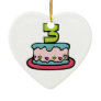 3 Year Old Birthday Cake Christmas Ornament