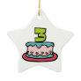 3 Year Old Birthday Cake Christmas Ornaments