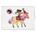 3 year old girl on a pony cards