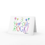 3 Year Olds Rock ! Cards