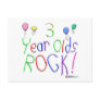 3 Year Olds Rock ! Postcards